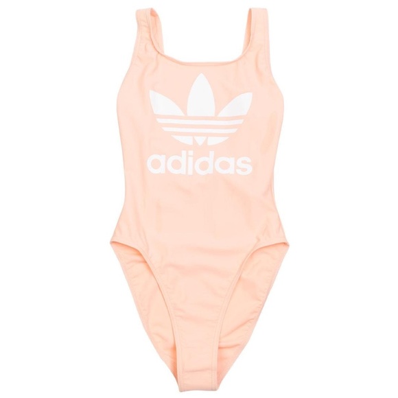 Adidas logo WOMENS ORIGINALS TREFOIL SWIMSUIT DUST PINK Small - Picture 2 of 6